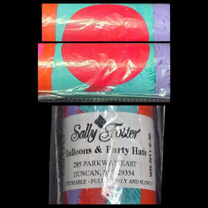 Vintage Sally Foster Balloons & Party Hats Birthday Wrapping Paper